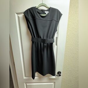 Calvin Klein black sleeveless belted dress